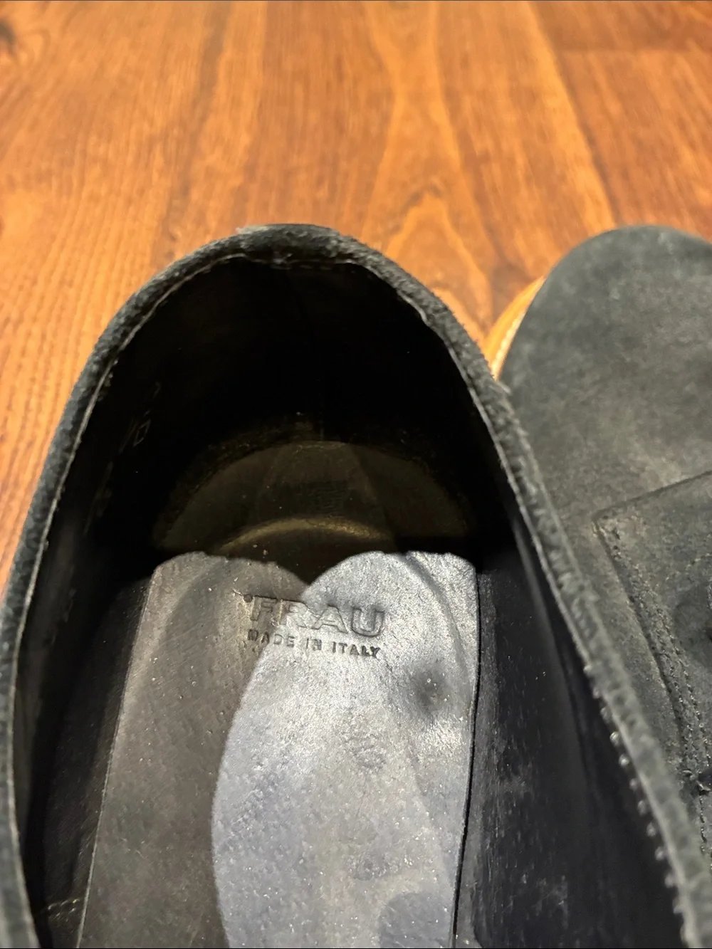 Poltrona Frau Navy Blue Suede Chukka Boots with Tan Sole